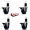 Service Caster 3.5'' Solid Poly Swivel 1-3/4'' Expanding Stem Caster Set with Brake, 4PK SCC-EX20S3514-SPUS-PLB-134-4 - alternate 2